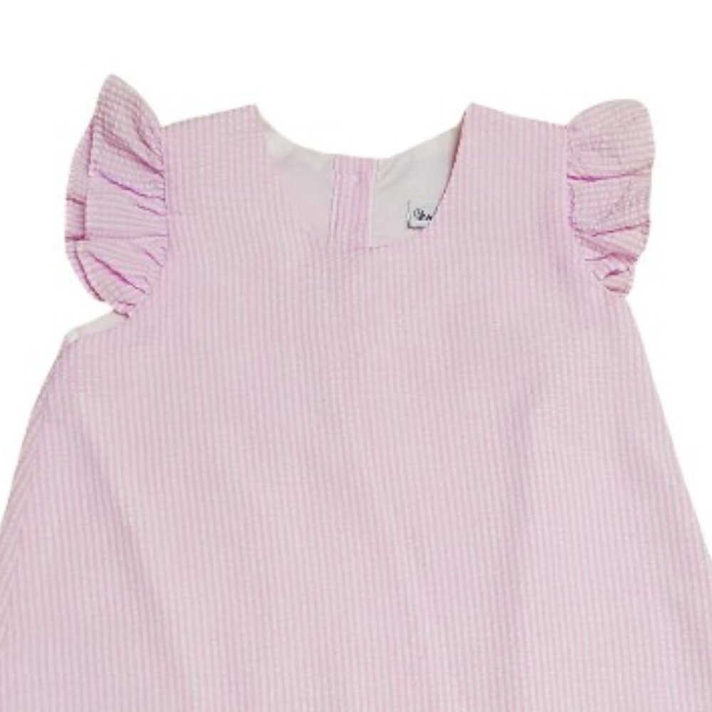 Smockingbird Pink Striped Seersucker Dress Size 4T - Picture 2 of 5